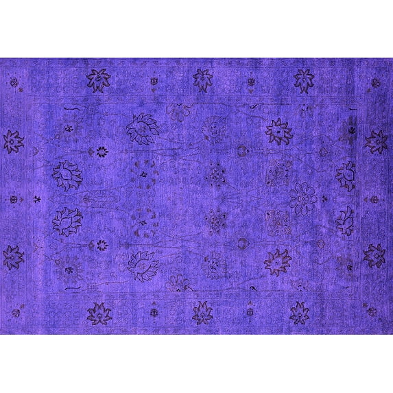 Ahgly Company Indoor Rectangle Oriental Pink Industrial Area Rugs, 7' x 10'
