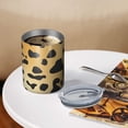 thumbnail image 3 of 12oz Coffee Tumblers Gold and Black Of Leopard Print Stainless Steel Vacuum Insulated Travel Tumbler Coffee Cups Mug with Lid and Straw with Cleaning Brush for Cold & Hot Drinks, 3 of 5