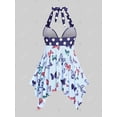 thumbnail image 2 of Tankini de Pañuelo con Estampado de Mariposa en Talla Extra Rosegal  Camisetas tallas grandes, 2 of 5