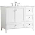 thumbnail image 4 of Elegant Decor Sommerville 42" Single Quartz Top Bathroom Vanity in White, 4 of 15