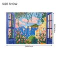 thumbnail image 4 of Yayeee Bath Rug for Bathroom Floor Non Slip Rectangle Fluffy Soft Absorbent Mat, 16"x24", Blue Window, 4 of 7