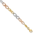 thumbnail image 1 of Diamond2Deal 10K Bracelet à Maillons Symbole Infini en Or Tricolore 7.5 Pouces pour Femmes, 1 of 3