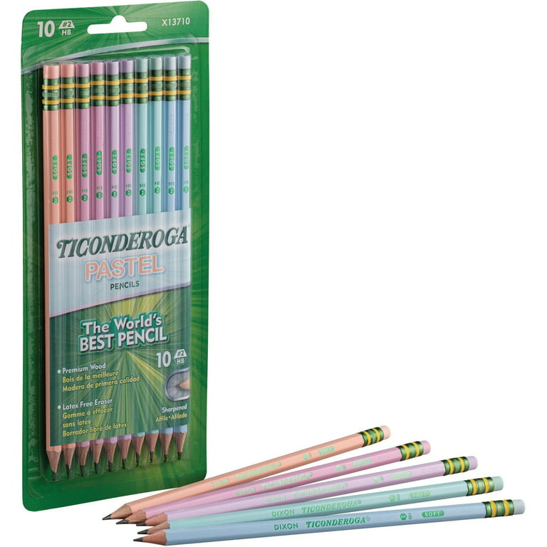 Dixon Ticonderoga DIXX13710 Pastel Wood Tic Pencil, Assorted Color - Pack  of 10 