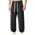thumbnail image 2 of Muscularfit Gym Pants with Pockets Mens Casual Pants Joggers Sports Pants Cargo Drawstring Pants for Men Taper Low Rise Black Baggy Size XXL, 2 of 9