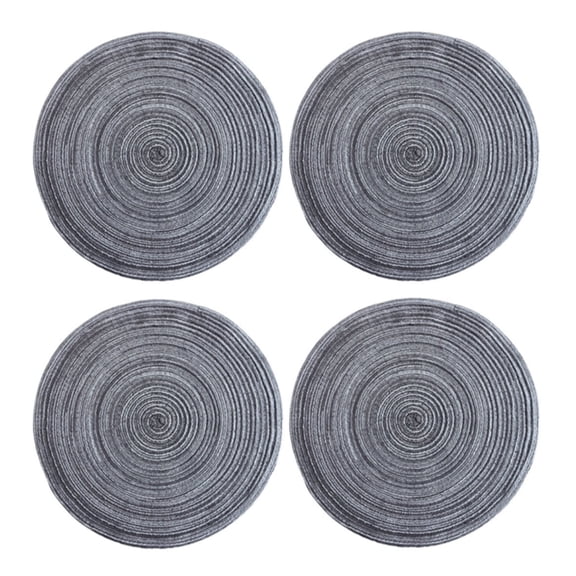 Round Braided Cotton Placemats Set of 4, 15 Inch Heat-Resistant Table Mats for Kitchen, Dining Room, Holiday & Everyday Use, Washable, Non-Slip, Gift Ready, 4X Placemats