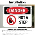 thumbnail image 3 of (2 Pack) Not A Step OSHA Danger Sign 24 Inch X 18 Inch Vinyl Label Decal Sticker Weather Resistant, UV Protected for Workplace, Business, and Construction Site, Made in the USA, 3 of 7
