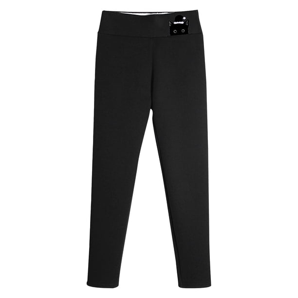 Gibobby Leggings Negros Mujer Leggings lana gruesos terciopelo para mujer, pantalones cálidos cintura alta estampados para otoño e invierno(Negro, XXXXL)