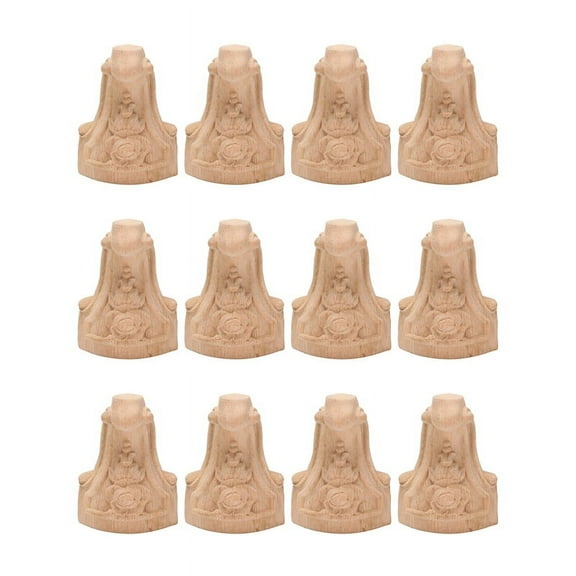 12PCS 10X6cm European Style Solid Wood Carved Furniture Foot Legs TV Cabinet Seat Feets