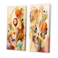 thumbnail image 3 of Designart "Watercolor Blooms Autumn Flowers VI" Abstract Botanicals Wall Art Set Of 2 - Modern Brown Canvas Set For Living Room Decor, 3 of 6