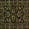 thumbnail image 1 of Ahgly Company Machine Washable Indoor Square Oriental Turquoise Blue Traditional Area Rugs, 6' Square, 1 of 4