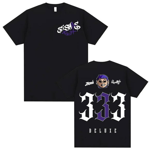 Blessd SI SABE 2025 Tour Print Cotton T-Shirt Unisex Oversized Vintage High Street Fashion Short Sleeve Streetwear