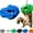 Blue, variant on Dinosaur Head Hanging Squirrel Feeder - Funny Novelty Animal Feeder with Rope, Holds Peanuts & Corn, Comedic Backyard Wildlife Entertainment & Garden Yard Outdoor Decor Gift (Black)