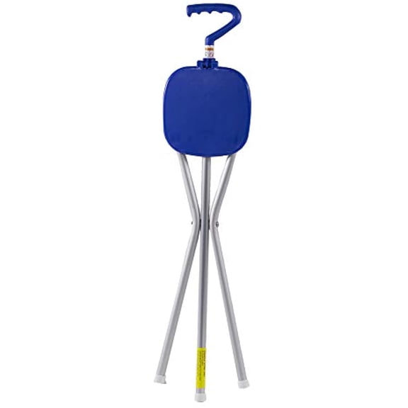 Blue Folding Cane Seat - Sport Seat - Made in USA
