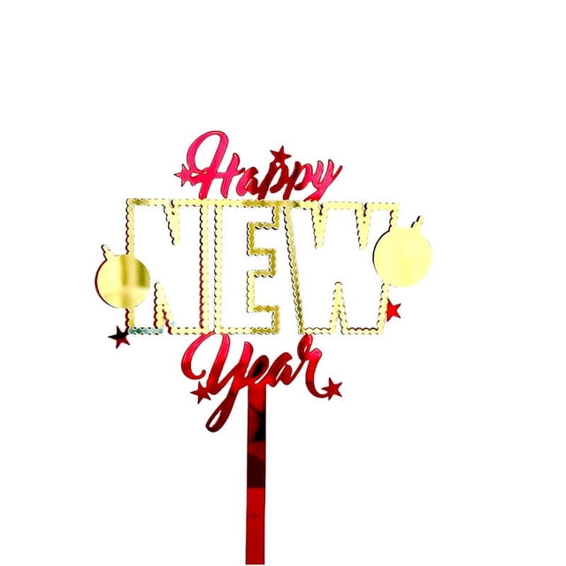 5 piezas de inserto para tarta, suministros de Año Nuevo, suministros para fiestas, adornos para cupcakes, palillos de postre, adornos para tartas, recuerdo de fiesta, feliz año nuevo, cupca