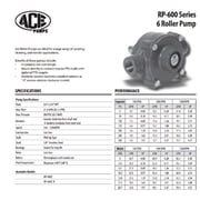 Ace Pumps Cast Iron Pump 6 Roller, 3/4 Inlet/Outlet Ports, 5/8 Shaft - RP-600C (15050)