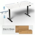 thumbnail image 4 of VIVO Electric 60” x 24” Stand Up Desk, White Marble Dry Erase Top, Black Frame, 4 of 8