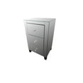 thumbnail image 3 of Kayla Mirrored Nightstand, Mirrored Nightstand, Bedroom Nightstand, MDF Nightstand, Mirrored Bedside Table, Silver Nightstand, Three Drawer Nightstand with Clear Knobs, 3 of 3