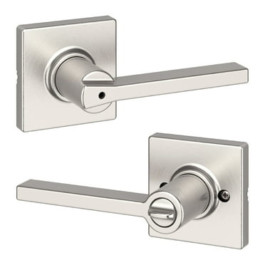 Kwikset Casey Square Privacy Lever Doorknob Satin Nickel - Contains 2 Levers