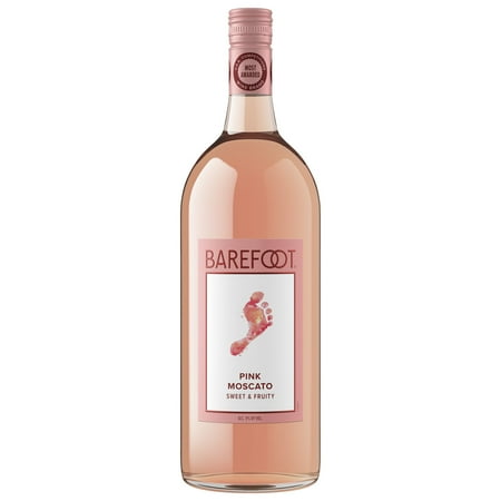 Barefoot Pink Moscato Rose Wine, California, 1.5L Glass Bottle