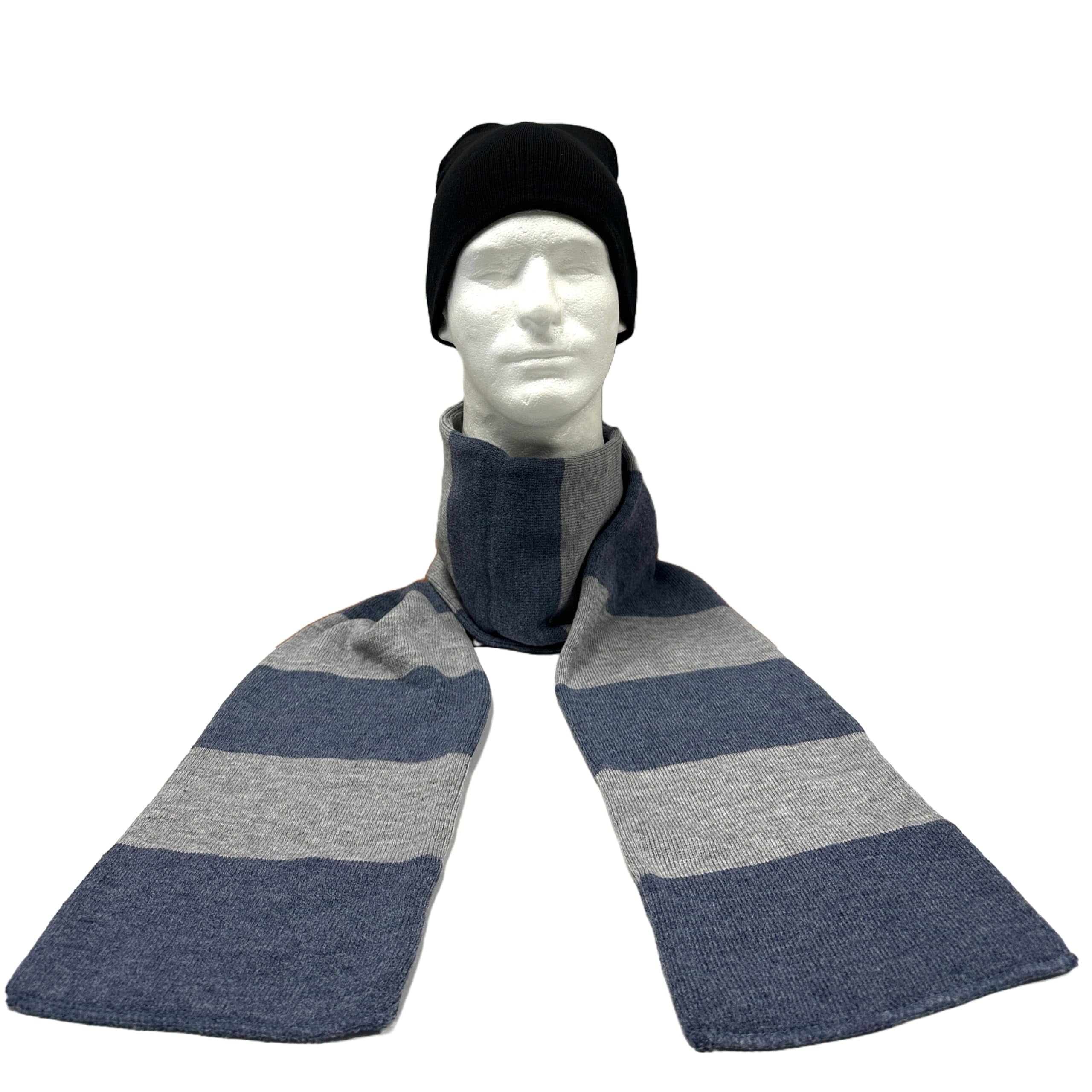 Knit Winter Rugby Striped Scarf for Men Women Stay Warm