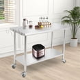 thumbnail image 2 of Yeshouse Mesa de acero inoxidable para preparación y trabajo con protector contra salpicaduras, mesa de cocina resistente con estante inferior ajustable y patas para restaurantes, hogares y hoteles, 2 of 7