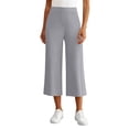 thumbnail image 3 of QATAINLAV Wide Leg Cropped Yoga Pants for Women High Waisted Casual 3/4 Length Workout Pants Summer Loungewear Gray XL, 3 of 7