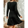 thumbnail image 7 of Cupshe Women's Surplice Neck Flounce Long Sleeve Mini Dress, Sizes XS-XL, 7 of 7