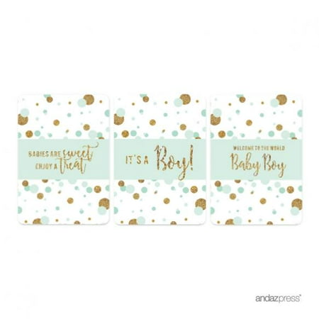 Mint Green Gold Glitter Baby Shower Hershey S Miniatures Mini