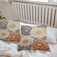 thumbnail image 7 of Waterproof Throw Pillow Covers Set of 2, 16x16 Inch Vintage Spring Floral Decorative Pillowcases Outdoor Pillow Slip Cushion Covers Set for Couch Tent Orange Grey Watercolor Flower, 7 of 7