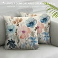 thumbnail image 3 of Teal Brown Cream Grey Floral Throw Pillow Covers Watercolor Tan Gray Beige Flowers Decorative Pillow Cases Rustic Abstract Modern Pillowcases Home Decor For Living Room Couch Sofa, 3 of 5