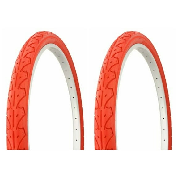 Tire set. 2 Tires. Two Tires Duro 26" x 1.95" Red/Red Side Wall HF-105. Bicycle Tires, bike Tires, beach cruiser bike Tires, cruiser bike Tires