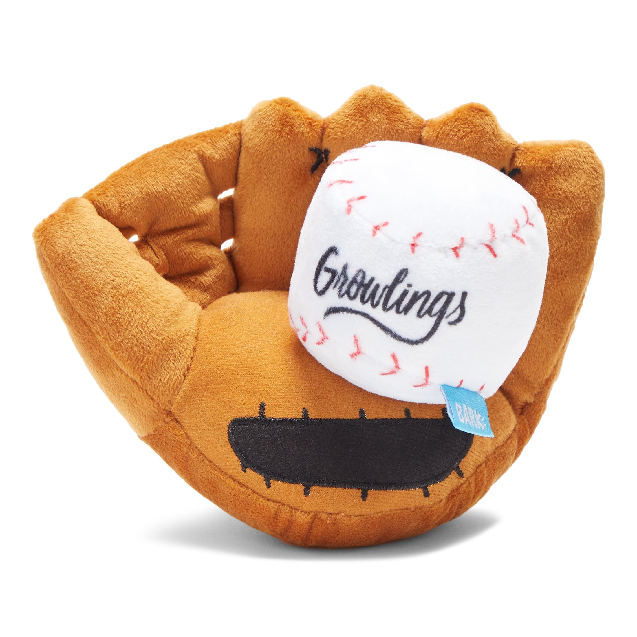 BARK Growlings Baseball Glove & Ball Yankee Doodle Dog Toy, multi