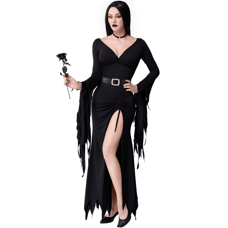 Joyfy Women Long Black Gothic Witch Dress Halloween Costume Fancy Dress-up  Cosplay - Walmart.com