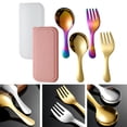 thumbnail image 3 of 2pcs/Set Mini Portable Spoon Fork Tableware Stainless Steel Cutlery Set, 3 of 8