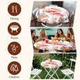 thumbnail image 6 of Pink Mushroom Round Tablecloth 55-60 Inch Round Fitted Table Cloth with Elastic Edge, Spring Botanical Floral Summer Waterproof Table Cover Protector for Outdoor Picnic Party Dining, 6 of 6