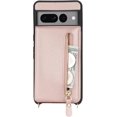 thumbnail image 4 of for Google Pixel 7 pro Case with Card Holder for Women,Pixel 7 pro Phone Case Wallet with Strap Credit Card Slots Crossbody with Kickstand Zipper Case for Pixel7pro - Rose Gold, 4 of 13