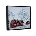 thumbnail image 4 of Stupell Industries Snowy Mountain Shacks Landscape Photography Black Floater Framed Canvas Art Print Wall Art, 21 x 17, 4 of 10