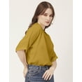 thumbnail image 5 of Moomaya Solid Viscose Top For Women, Pastel Colors, Elbow Sleeve Summer Top, 5 of 8