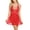 Red, variant on Women Sexy Christmas Lingerie Halter Lace Chemise V Neck Mesh Nightgown (Small, Red)
