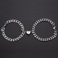 thumbnail image 2 of 2pcs Magnet Lovers Bracelet For Couples Silver Heart Charm Pendant Bracelets, 2 of 4