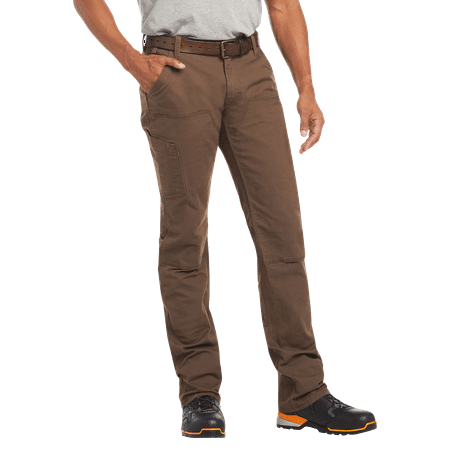Ariat Mens Rebar M4 Relaxed DuraStretch Made Tough Double Front Stackable Straight Pants, brown, 40