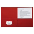 thumbnail image 2 of Sparco 2-pocket Leatherette Portfolio Letter - 8 1/2" x 11" Sheet Size - 2 Internal Pocket(s) - Leatherette Paper - Red - 25 / Box, 2 of 3