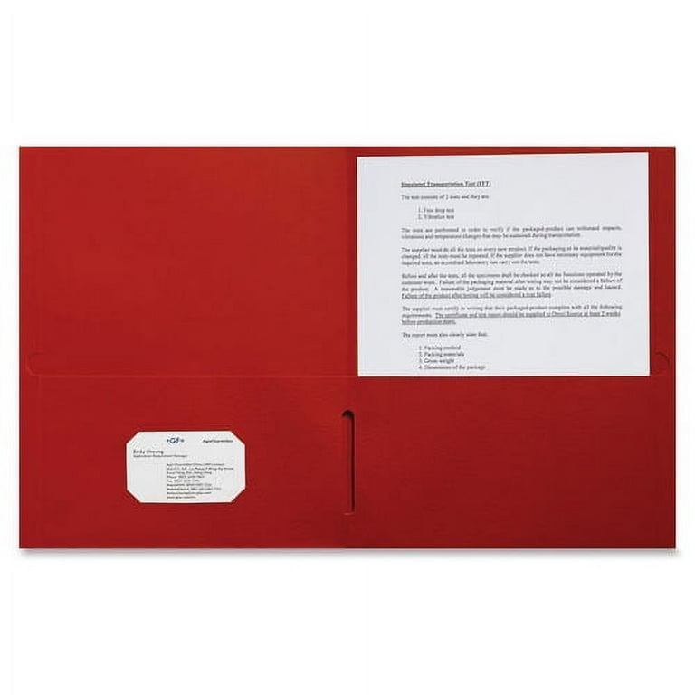 Sparco Letter Pocket Folder - 8 1/2 Sparco Letter Pocket Folder - 8 1/2