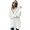 thumbnail image 1 of Daeful Manteau à Capuche Manches Longues Veste Femme Cardigan Décontracté Blanc TP, 1 of 6