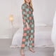 thumbnail image 3 of Fotbe Colorful Checkered Conjunto de Pijama de Manga Larga para Mujer con Estampado, Ropa de Dormir de 2 Piezas, Conjunto de Casa Suave y Cómodo con Bolsillos-Medium, 3 of 7