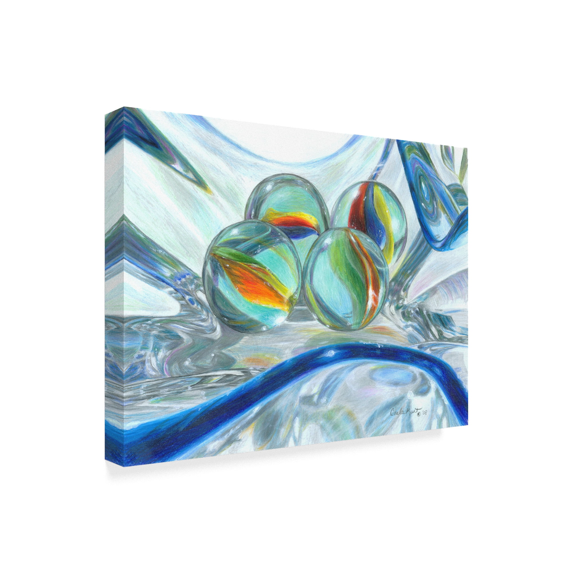 Trademark Fine Art 'Bowl Of Marbles' Canvas Art by Carla Kurt