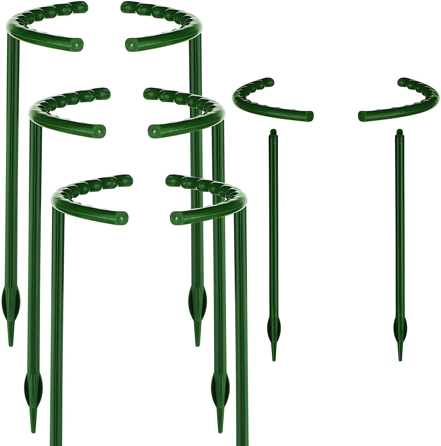 Plant Support Garden Flower Support Stake Half Round Plant Support Ring Plastic Plant Cage Holder Flower Pot Climbing Trellis for Small Plant Flower Vegetable 5.7 x 9.8 Inch,6 Pieces 