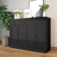 thumbnail image 3 of 49" Black Buffet Cabinet with Doors & Drawers, Modern Kitchen Storage Sideboard, Coffee Bar Console for Dining Room, Living Room, Entryway, 3 of 13