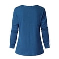 thumbnail image 4 of Floleo Clearance Fall Clothes For Women Women's Solid Long Sleeve T-Shirts Loose Casual Daily Zipper T-shirt Plus Size Blue, 4 of 7