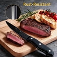 thumbnail image 4 of MYVIT Black Steak Knives Set of 8,Sharp Stainless Steel Serrated Steak Set for Kitchen,Dishwasher Safe Meat Cutting Knife with Giftbox, 4 of 10